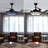 Modern 42" Ceiling Fan With Light & Reomte, 3 Speeds, Timer