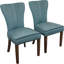 Ensemble repas 48 po avec 4 chaises Chloe en velours sarcelle contemporain Wencel