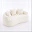 Canapé courbé en éponge à compression complète blanc, canapé compact en chenille 30D sans assemblage pour petits espaces et appartements, 65 /-1162520880