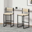 Ensemble de 2 tabourets de bar tissés avec dossier en corde de papier tissé pour îlot de cuisine-610849563