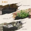 Base de parasol d'extérieur 3 en 1 Outsunny, table de bout basse, pot à fleurs avec trou de drain, 175 lb Table de parasol de terrasse à capacité avec roulettes et poignées, capacité-1493606098