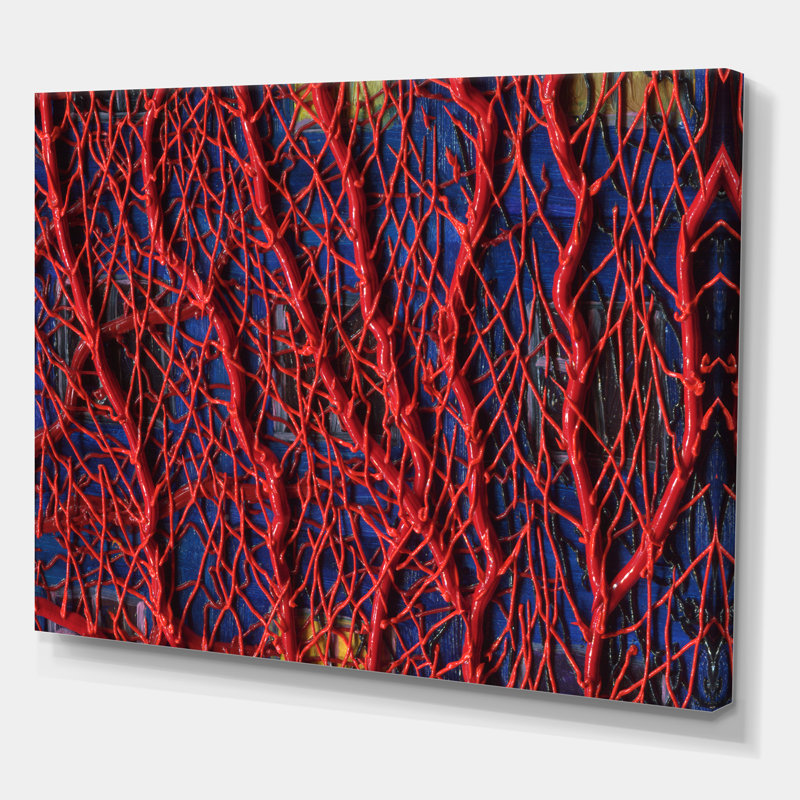 Red Tree Branches Context - reproduction d'art sur toile, Toile tendue, H 12 po x l 20 po x p 1 po