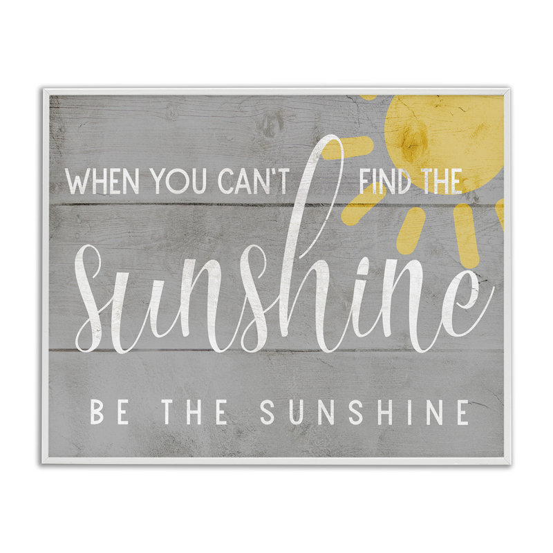«Be the sunshine» par Daphne Polselli - impression d'art graphique, H 30 po x l 24 po, Giclée encadrée noir minuit