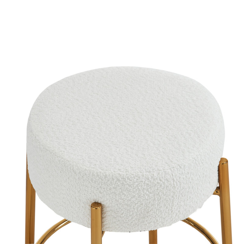 Tabouret de bar Kynlee, Blanc, Tabouret de comptoir (siège d'une hauteur de 24 p, 2