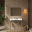 Luxueux lavabo console avec lavabo en céramique de qualité supérieure et pieds élégants en acier inoxydable-110488718-110488720
