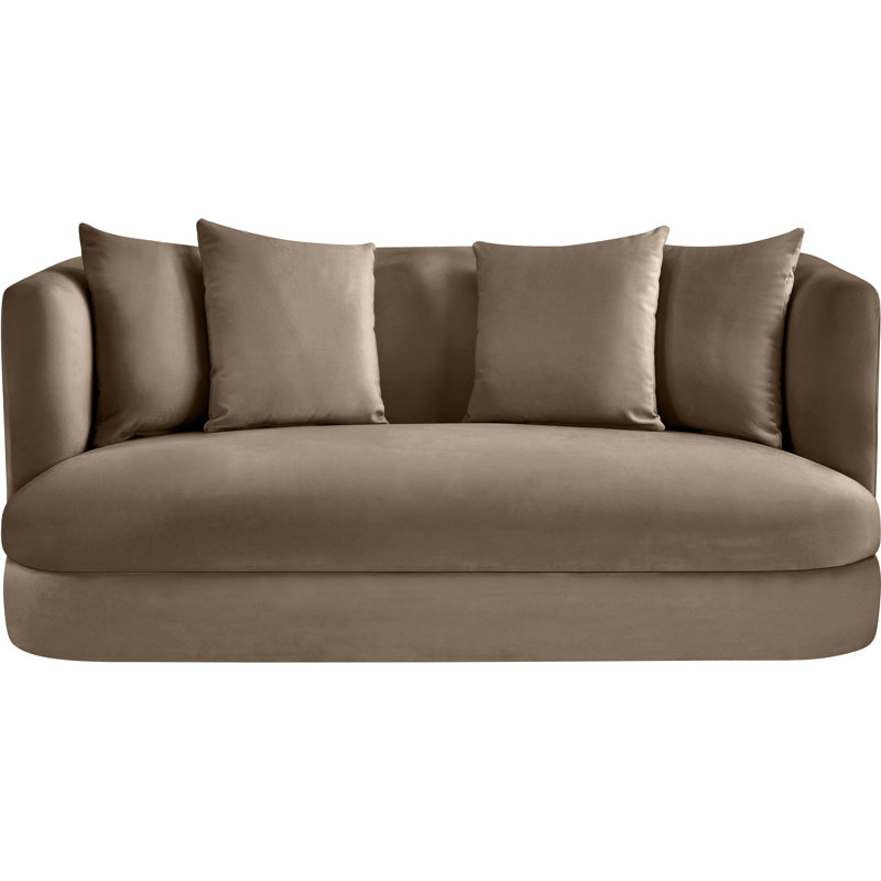 Causeuse en velours Alder, Velours taupe