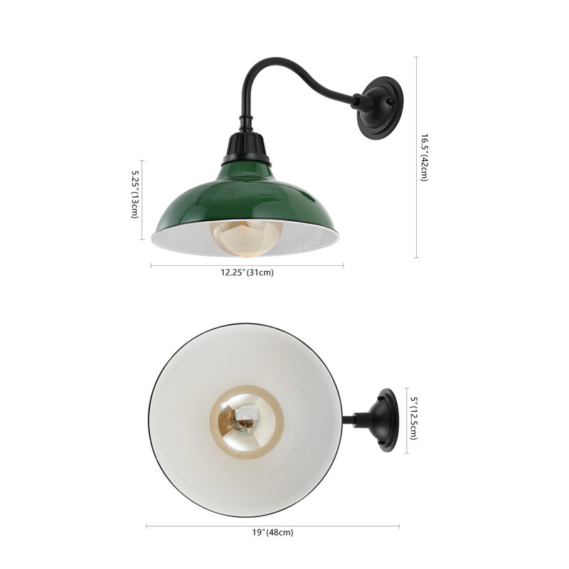 Manderfeld Iron Wall Light, Green