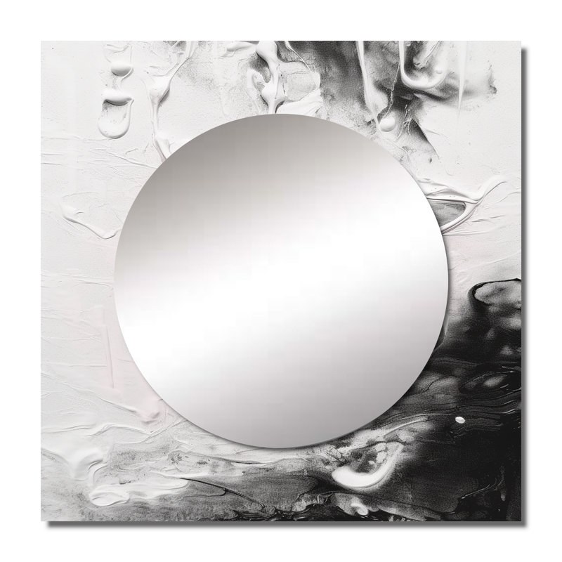 Miru - Grand miroir carré abstrait pour décoration murale, 23 po x 23 po