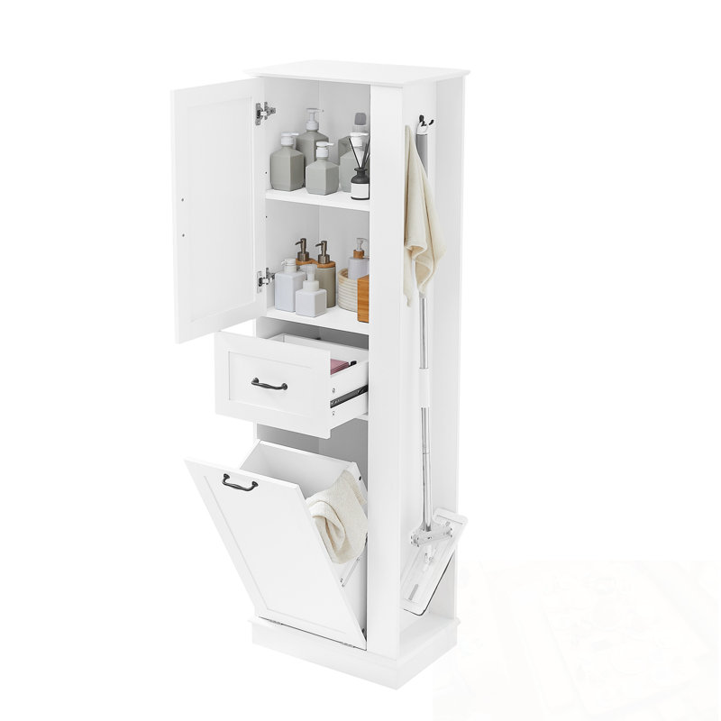 Grande armoire de rangement avec compartiment inclinable et tablettes réglables, Blanc