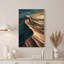 «Layered» sarcelle et or abstrait, paysage de dunes de sable, art mural-133913602