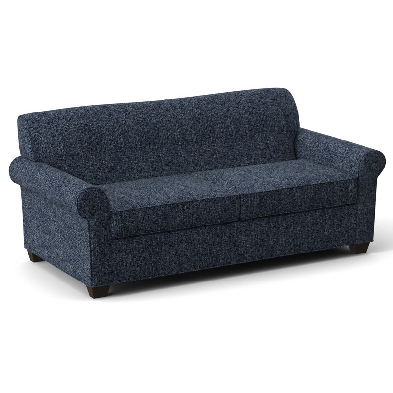 Finn 75" Rolled Arm Sofa Bed, Cafelle, Connelly Blue Jay, Hybrid