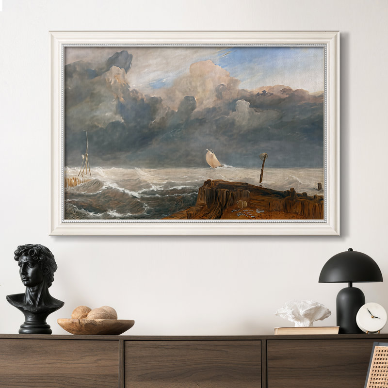 Port Ruysdael, 1827-J.M.W. Turner - Toile encadrée sur mesure, 24x34 INNER SIZE, Framed Canvas, Antique Chalk