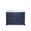 Meuble-lavabo simple bleu marine 48 po X P 22 po D, avec plateau en marbre de Carrare-560802300