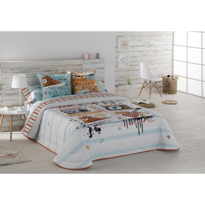 Argyl Graphic Print & Text Bedspread