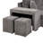 L-Shape Sectional With Sleeper, 2 Stools, Storage, Square Foot Style, Charcoal 104.5" Reversible Couch Storage Chaise & Chairs, Living Room-1401896784