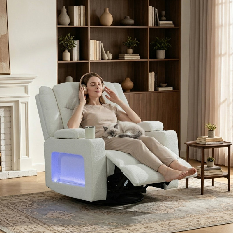  Carollynn Velvet Reclining, Beige Velvet