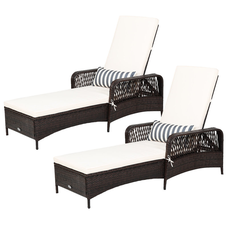 Chaise longue simple inclinable avec coussins 47 po Difiore