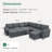 Caren Upholstered Sleeper Sectional Modular Sofa Bed With Ottoman-115354294