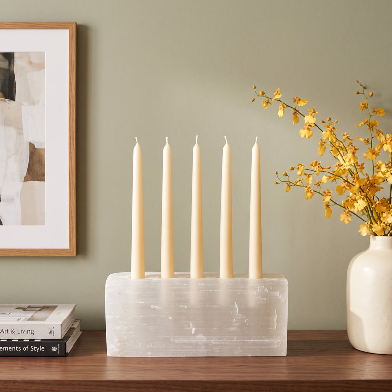 5.15" Selenite Tabletop Votive Holder