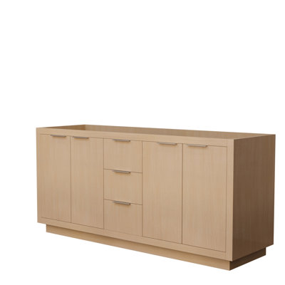 Maroni 71'' Double Bathroom Vanity Base Only in Light Straw