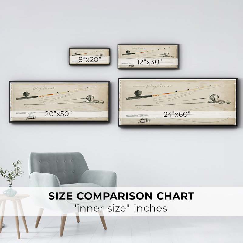 Tackle Box Collection D- Framed Canvas, 20" H x 50" W