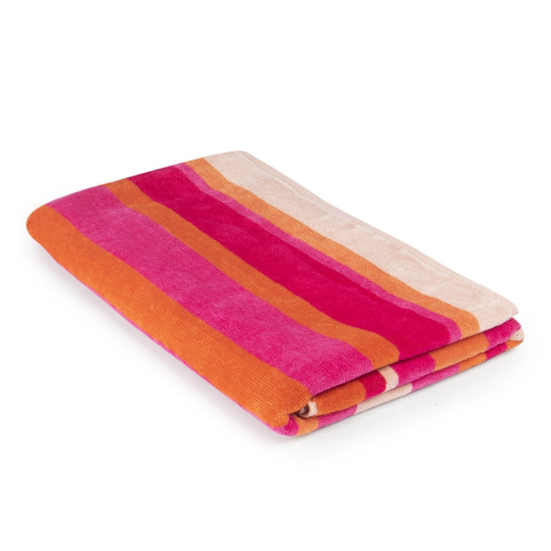 Evamaria Stripe Beach Towel Single, Pink