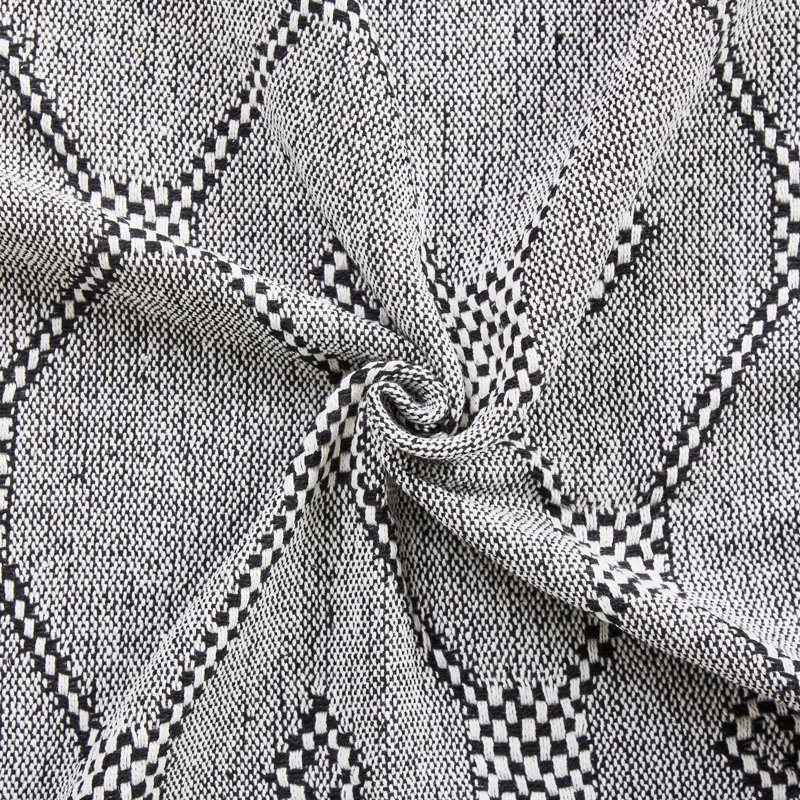 Jeté 100% coton Chester, Noir