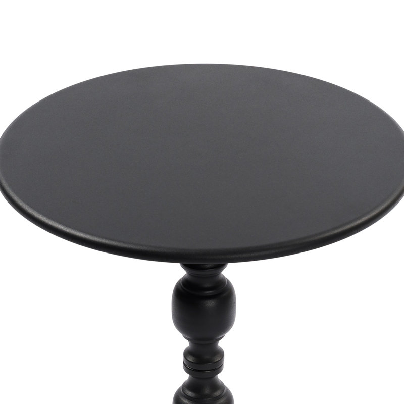 Table basse ronde vintage en métal, idéale pour deux personnes. Table de chevet facile à ranger et résistante à la rouille.
