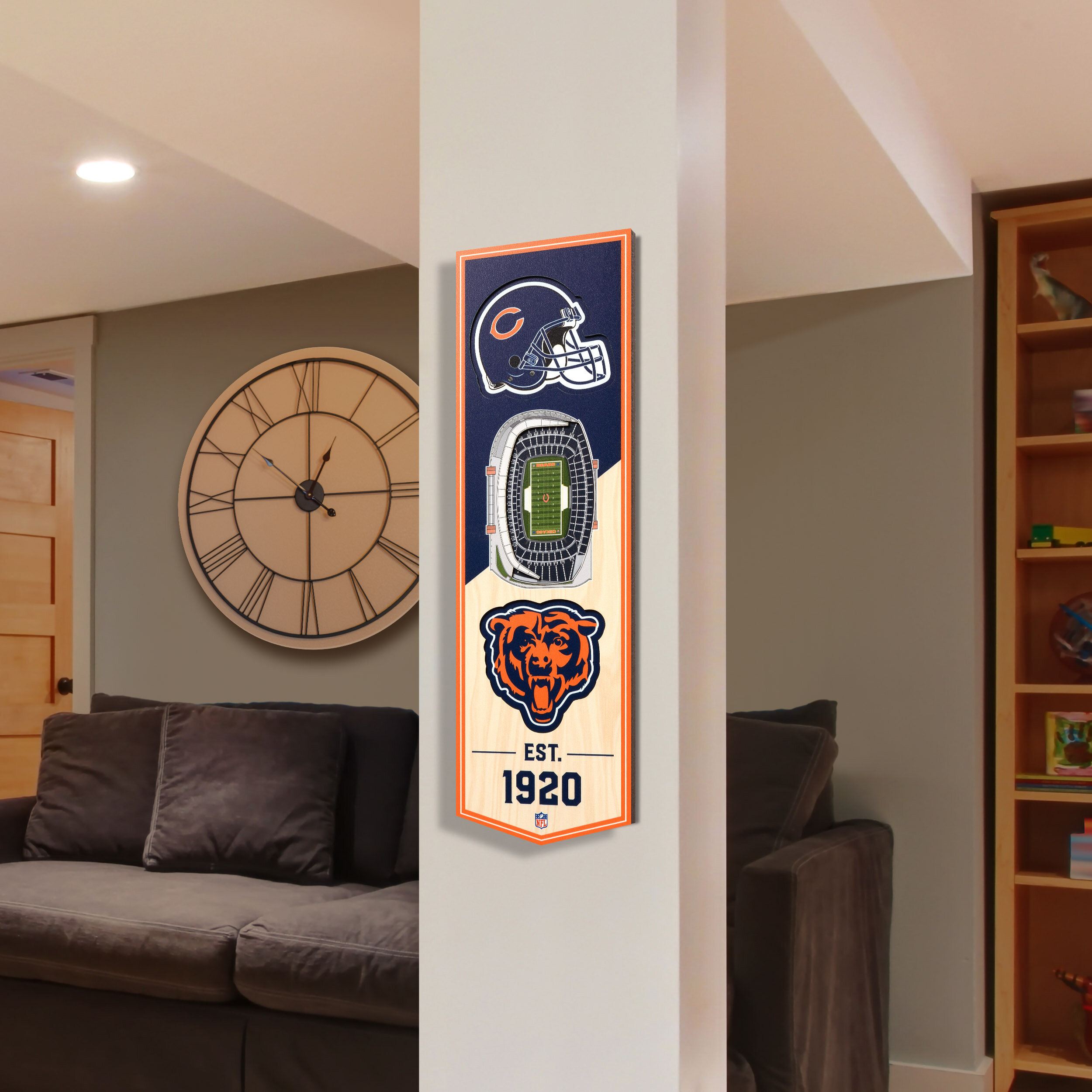 Chicago Bears Wood Flag and Sign 4 Sizes Man Cave Home 