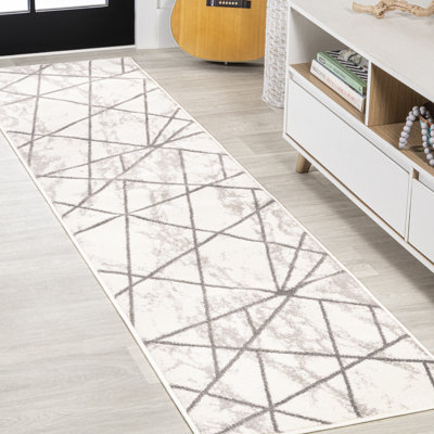 Ardon Modern Geometric Marbled Ivory/Gray Rug