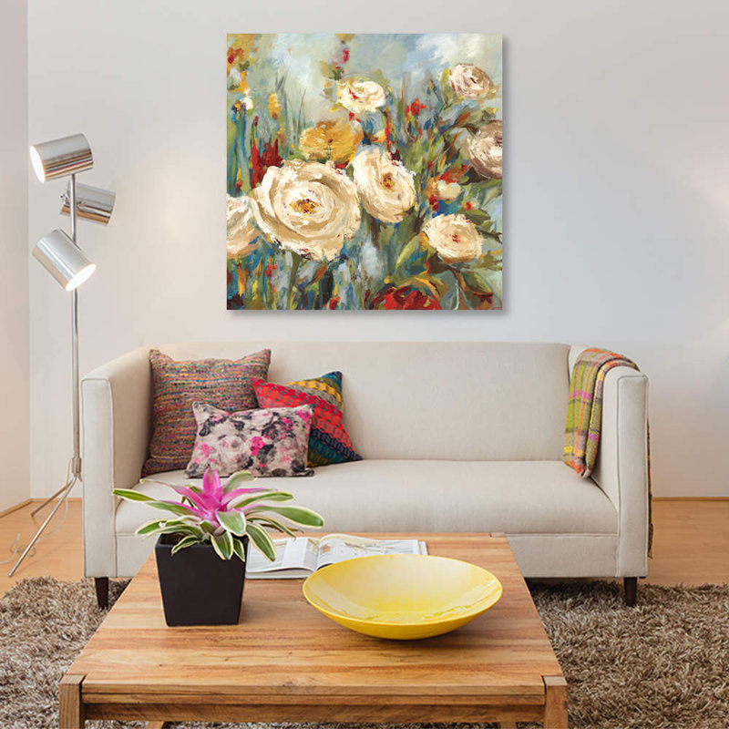 "Calico Fields" par Asia Jensen, reproduction sur toile, H 26 po x l 26 po x P 1,5 po, Toile tendue, Pas de tapis