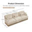 Canapé modulaire ergonomique en chenille de 100 po avec garniture de pampilles, canapé 3 places à imprimé léopard beige et canapé modulaire ergonomique