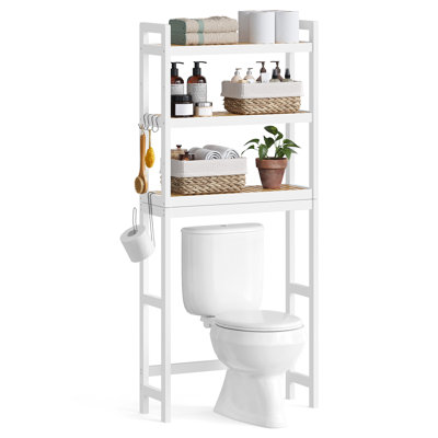 Étagère de rangement à 3 niveaux à installer au-dessus des toilettes, avec tablette ajustable