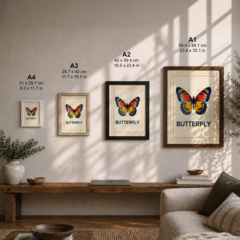 Specimen Butterfly Vintage - Print, Unframed, A2 - 59.4 x 42.0 cm