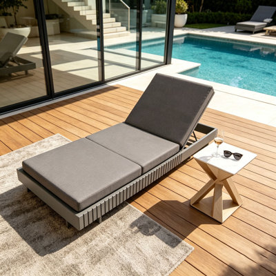 Solid Wood Lounge Chaise