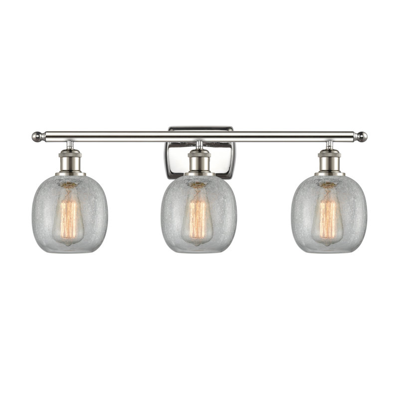 Éclairage de salle de bain à intensité variable 3 lumières Carlucci, Grainé, Ampoule DEL 6 watts Vinage, Nickel poli