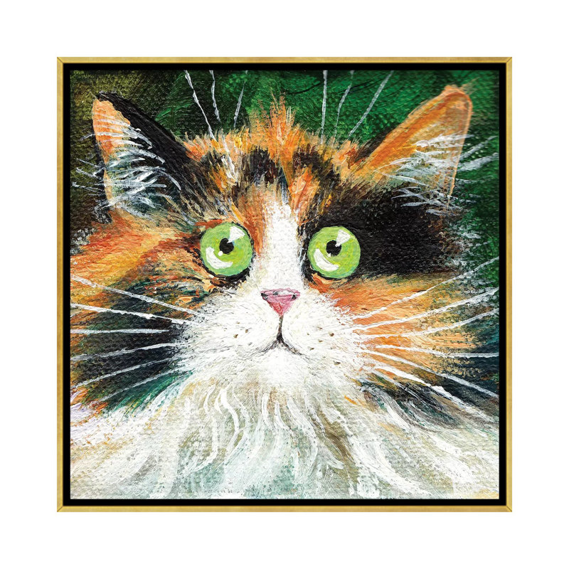 « Indie moelleux » par Kim Haskins-reproduction d’art, Pas de tapis, H 18 po x l 18 po x 1,5 po, Toile encadrée d'or