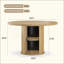 Table de salle à manger ronde pour 4 personnes, petite table de cuisine en bois avec base en métal robuste, table de salle à manger ronde moderne pour salle à manger, assemblage facile-2098173555