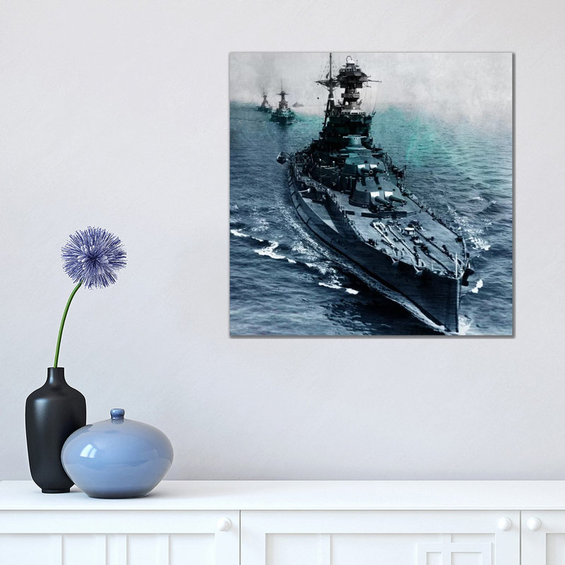 WWII Era Destroyer Fleet I - Wrapped Canvas Print, 45.72 cm H x 45.72 cm W x 1.91 cm D