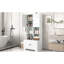 Armoire de rangement pour salle de bain à 4 portes - Grand espace blanc pour articles de toilette