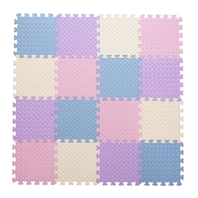 48'' L Interlocking Playmat, Beige/Pink/Purple/Gray Blue