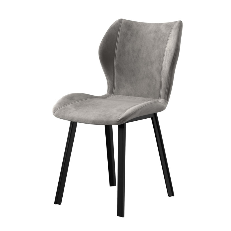 Pulcherie. 20'' H Velvet Upholstered Parsons Chair, Gray, Black