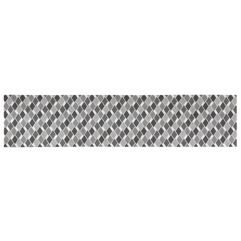 Chemin de table diamants rétro Avicia, 73,5 po x 17,5 po, Polyester, Noir