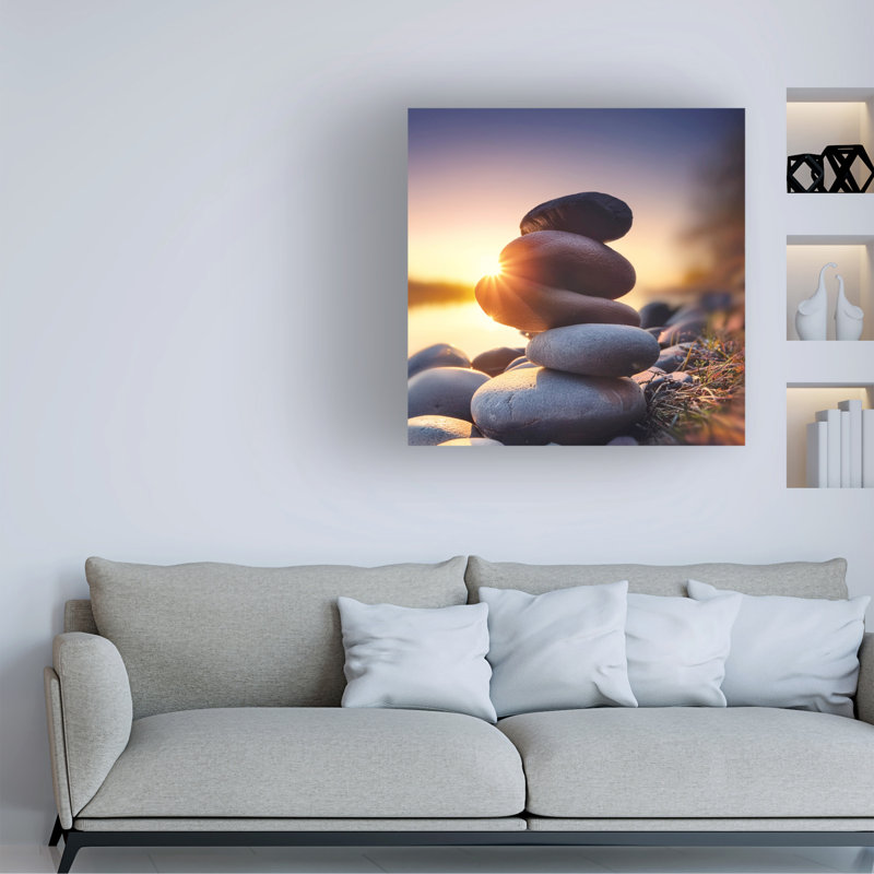 Art sur toile bolologien, zen, H 18 po x l 18 po