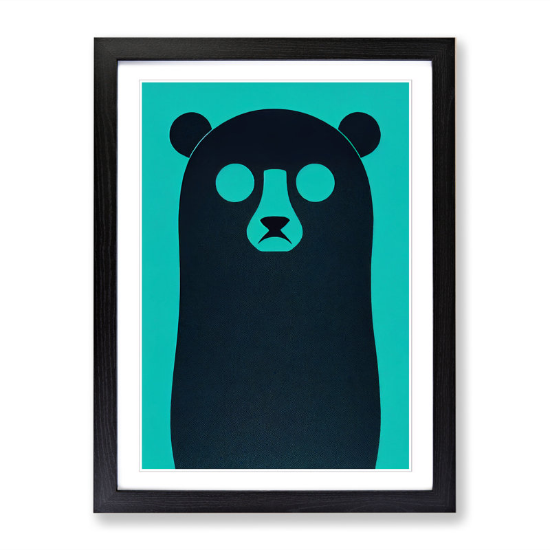 Bear Conceptual - Single Picture Frame Print, 64cm H x 46cm W, Oak Framed