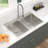 33'' L 50/50 Double Bowl Stainless Steel Drop-In Kitchen Sink with Accessories