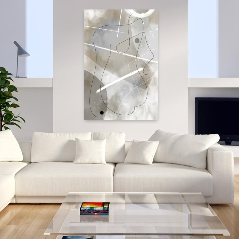 Art contemporain abstrait géométrique, H 48 po x l 32 po