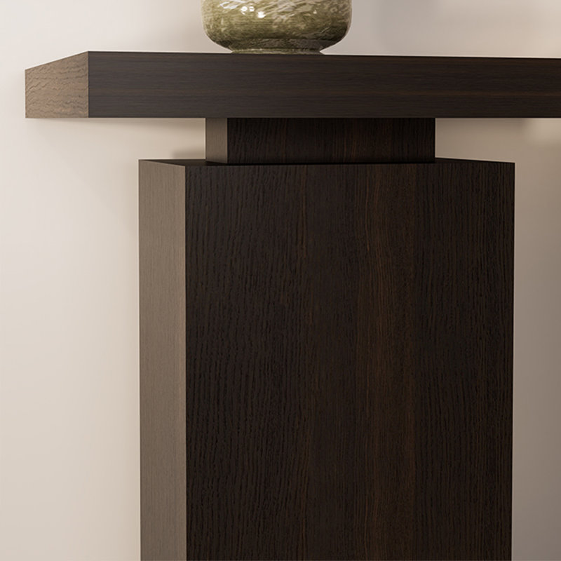 Console Retro Minimalist Elegant, H 35,43 po x l 55,12 po x P 15,75 po, Bois brun foncé