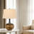 150W 3 way Yuma ceramic table lamp with hardback fabric shade