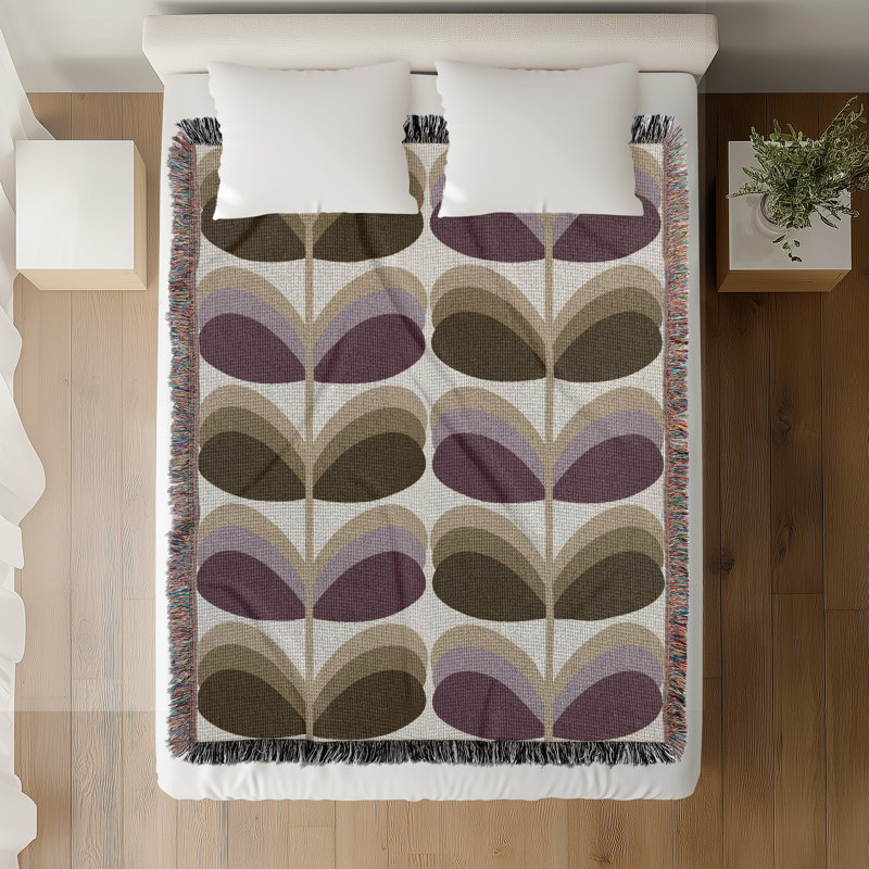 Jeté en mélange de coton rétro, Mauve, L 80 po x l 60 po